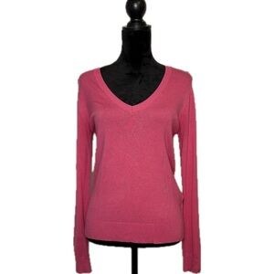 Women's Pink V-Neck Sweater